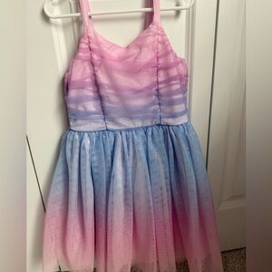 Cat and Jack Pink and Blue Ombre Kids Dress (Small-6/7)